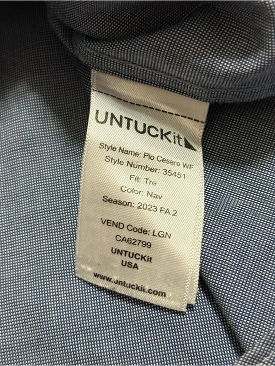 Untuckit Wrinkle Free Long Sleeve Button Up Shirt Men's Size XL Tall 35451 - Picture 7 of 10